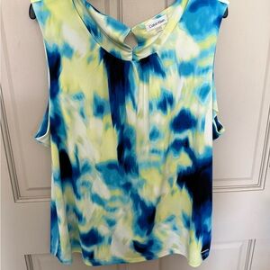 Calvin Klein Vibrant Blue and Yellow Blouse